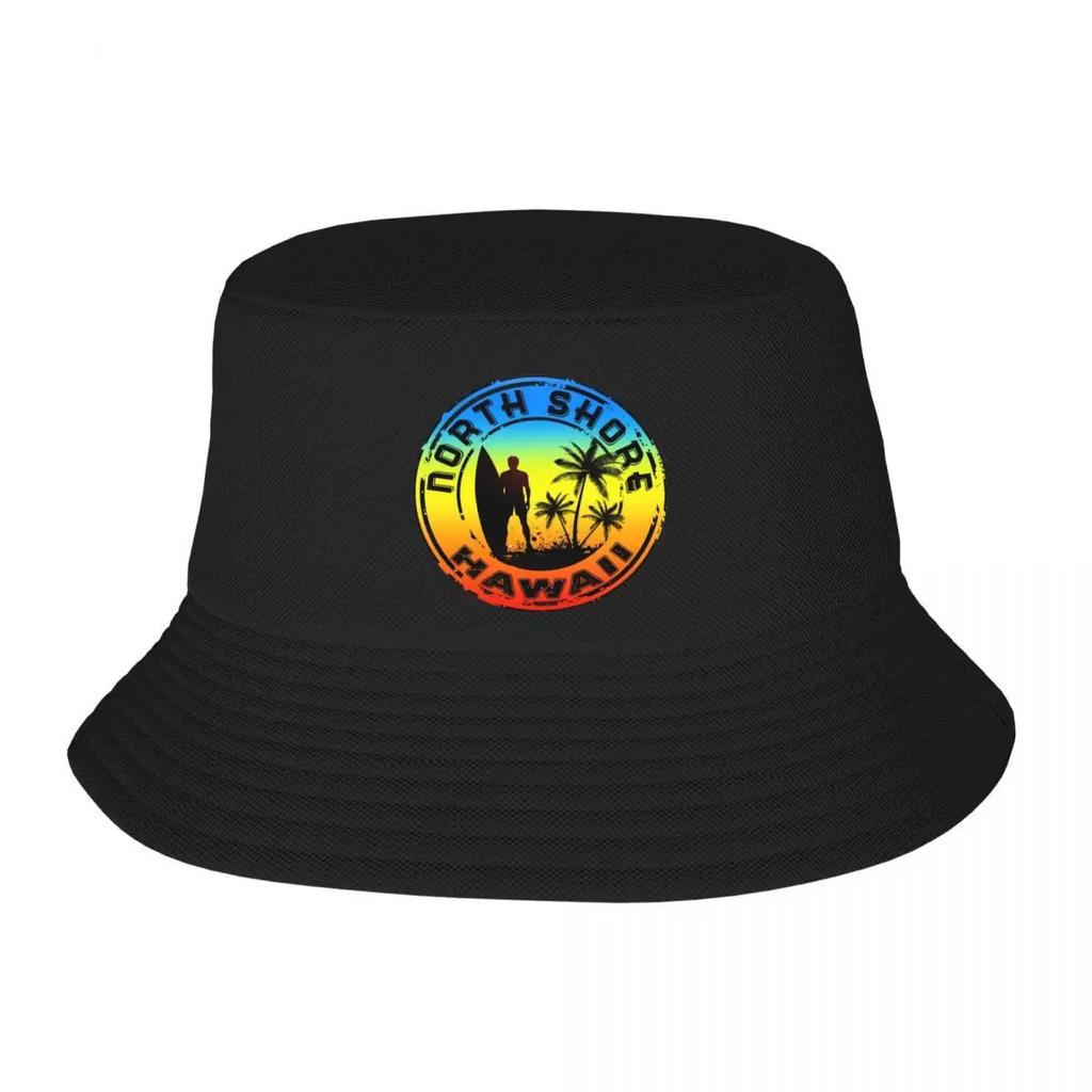 Custom Summer Surfing North Shore Bucket Hat WomenUnisex Beach Waves Surfer Beach Sun Summer Camping Fishing Cap