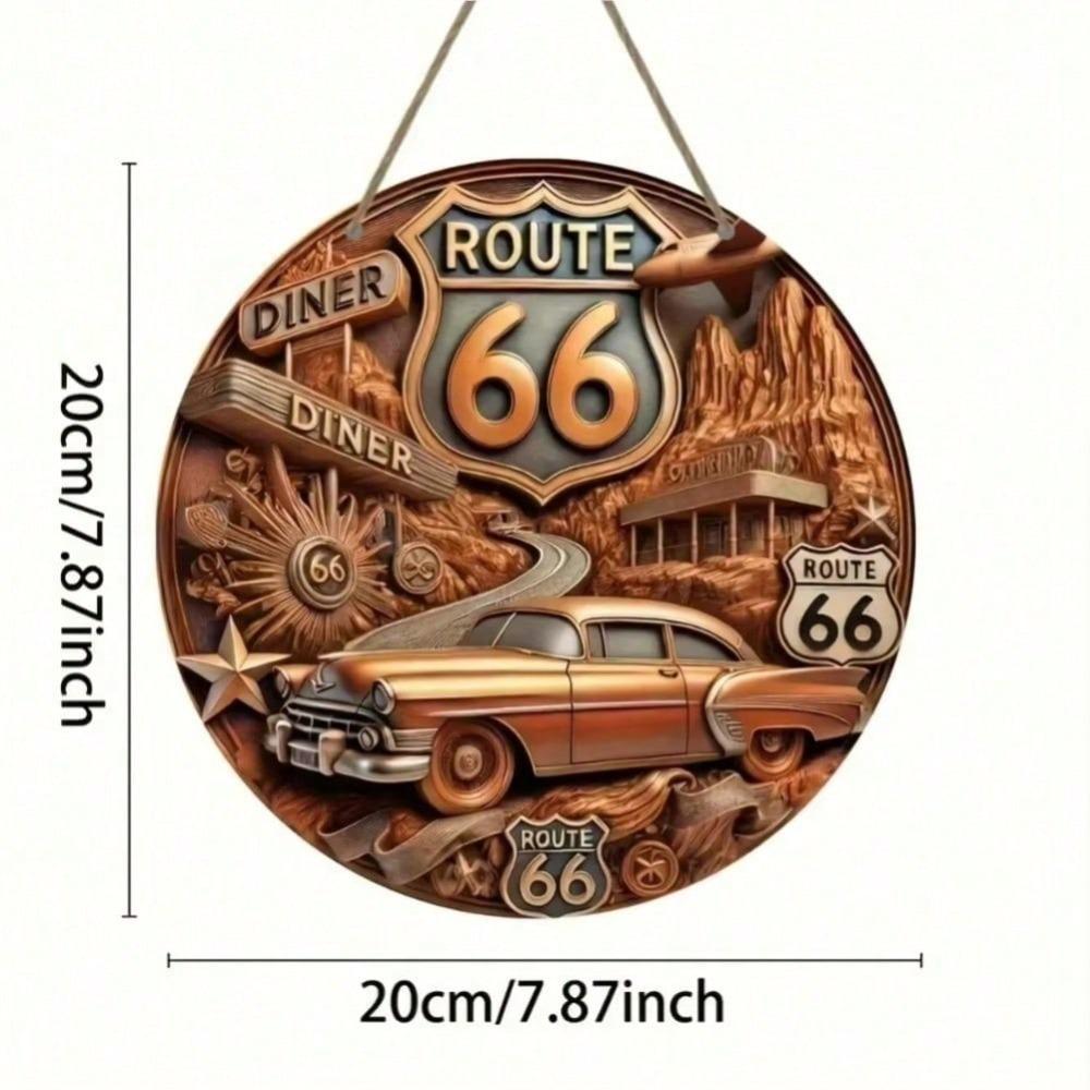 Двумерный винтажный металлический знак Route 66, ретро жестяной плакат для домашнего бара, деревенский настенный декор для кафе, клуба, гаража