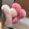 Faux Fur Big Crab Hair Clip For Girls Rabbit Hair Claw Clips Hairpin Back Clip Cute Plush Ponytail Women's Hair Barrettes