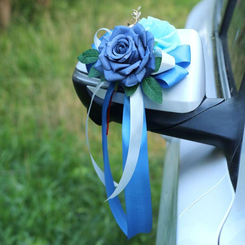 Retro Bow Rearview Mirror Decoration Luxury Bridal Vehicle Decoration Wedding Occasions