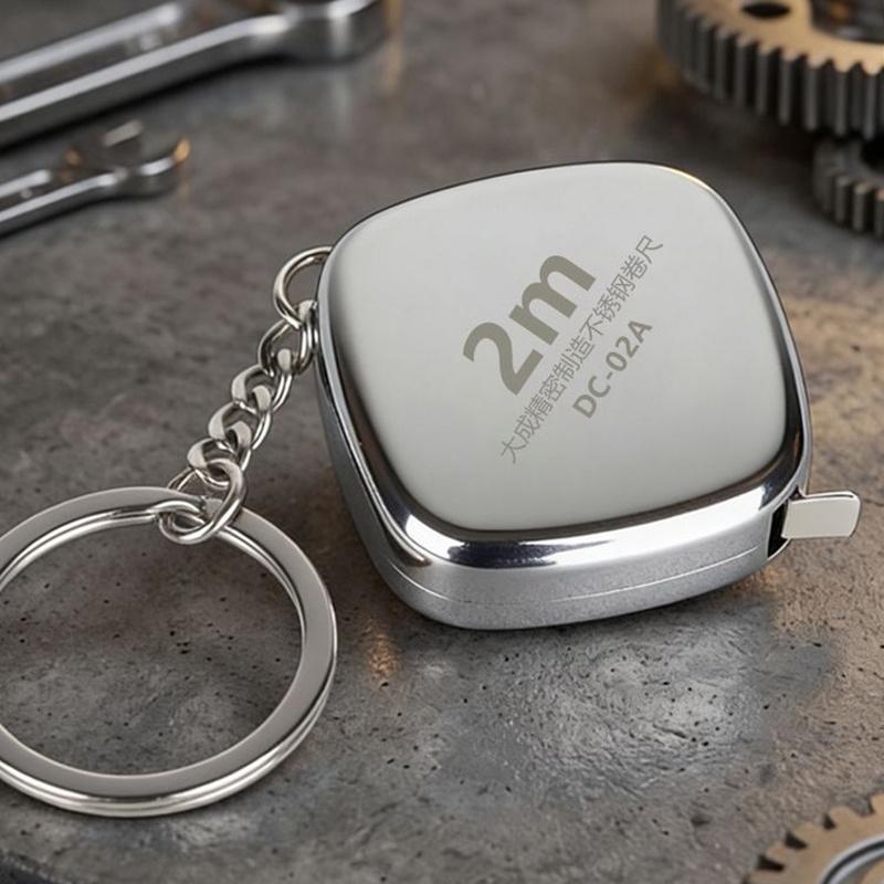 Mini Tape Measure With 2M Measuring Range And Stainless Steel Casing For Daily Measuring Home Repair Craft Projects