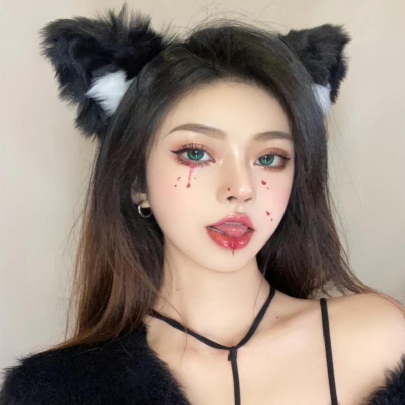 Cute Cat Fox Fur Ear Hair Hoops Night Hairband Headbands Hair Cat Ear Hair Band