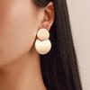 Retro Round Metal Earrings Three-dimensional Mirror Brushed Earrings Fashion Wild Earrings Jewelry
