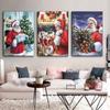 Christmas Decoration Dress Up Different Santa Claus Send Christmas Gifts Wall Art Boy Gifts Modern Room Bedroom Home Decoration No Frame