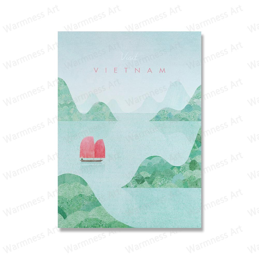 Abstract Landscape City Travel Print California Costa Rica Hawaii Poster Wall Art Canvas Painting Pictures For Living Room Decor