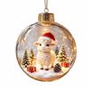 LED Lighted Christmas Bauble Ornament Acrylic Hanging Christmas Decoration  For Christmas Tree
