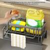 Dish Drying Rack for Kitchen Sink Draining Rack with Tilted Water Tray Space-Saving Dish Rack Organizer for Countertop Storage Utensil Holder
