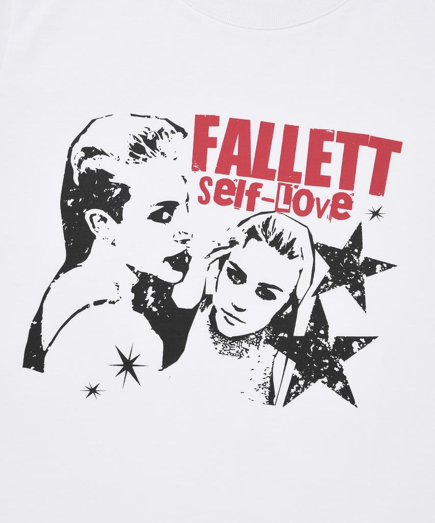 FALLETT [23Ss] Укороченная футболка с коротким рукавом «Самолюбие» Белая