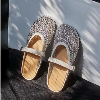 Версия из овчины, плетеные вручную тапочки со стразами Galaxy, женские летние полусабо с закрытым носком для улицы, сетчатые дышащие сказочные крутые шлепанцы на толстой подошве