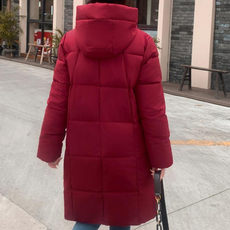 Модные длинные пальто для женщин, свободные толстые теплые женские зимние парки с капюшоном