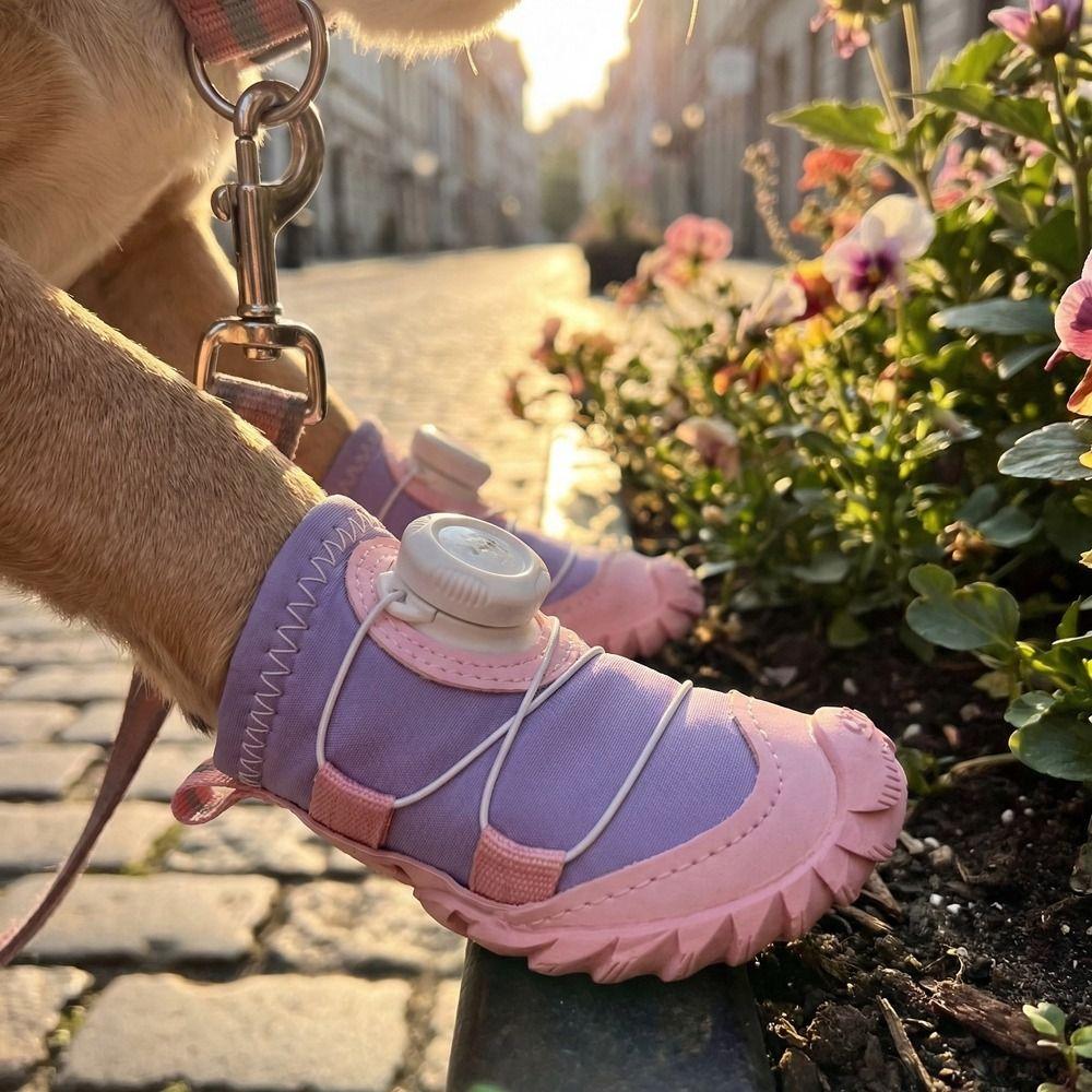 4PCS Anti-Slip Pet Mesh Boots Breathable Pet Paw Protector Wear-resistant Dog Sneakers  Daily Wear