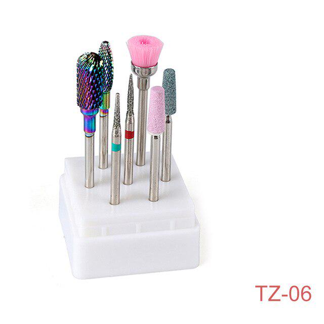 7PCS Ceramic Diamond Nail Drill Bits Set Milling Cutter Manicure Ceramic Tungsten Set 2.35mm