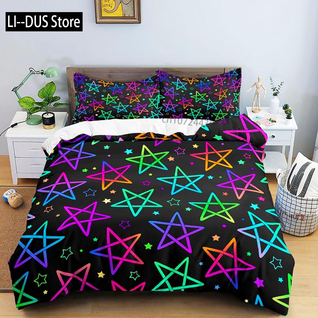 Comforter Neon Color King Rainbow Gradient Pumpkin Bedding Set Microfiber Halloween Theme Twin Comforter