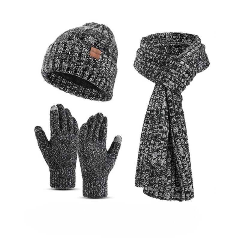 Christmas Hat, Scarf, Gloves, Water Cup Four-piece Set, Winter Velvet Warm Knitted Hat, New Year's Gift Box.