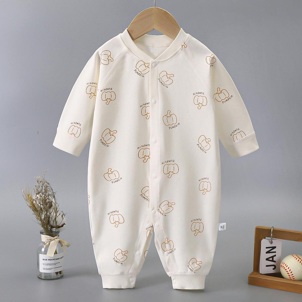 KIDDIEZOOM Комбинезоны с длинными рукавами для маленьких мальчиков и девочек, весенне-осенние детские комбинезоны, одежда для ползания из 100% хлопка, однобортная одежда без костей