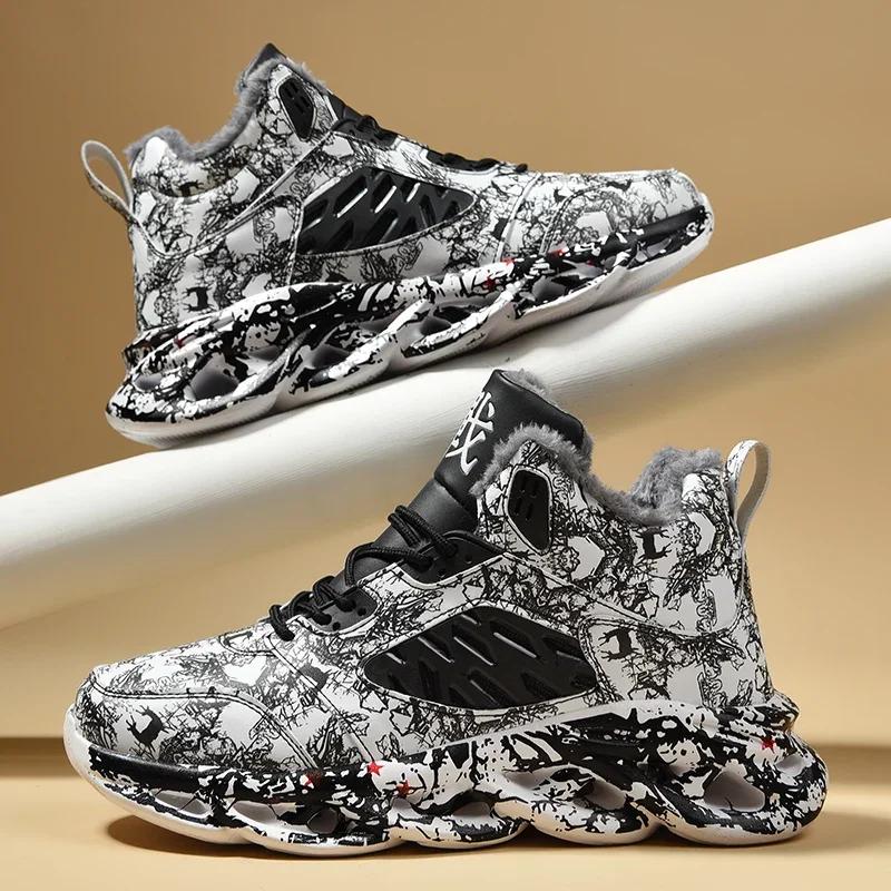 Мужские ботинки 2024 года, новые зимние тапочки, теплые мужские туфли, водонепроницаемые нескользящие плюшевые кроссовки, мужские теннисные туфли, ботинки, мужские кроссовки, зимние