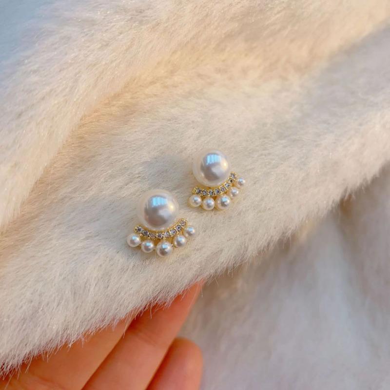 Элегантные белые круглые серьги-гвоздики с искусственным жемчугом для женщин, свадебная вечеринка, элегантные изысканные украшения для ушей, подарок для девушек