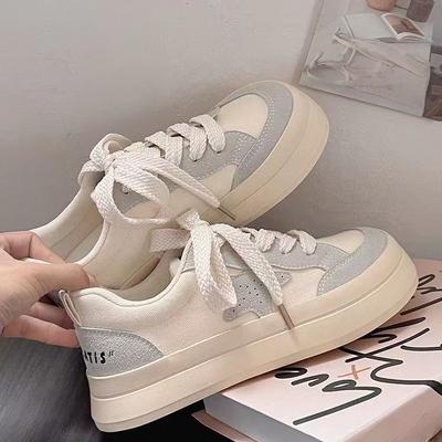 Парусиновые туфли женские Mango Shoes Big Head White Shoes универсальные повседневные туфли на толстой подошве