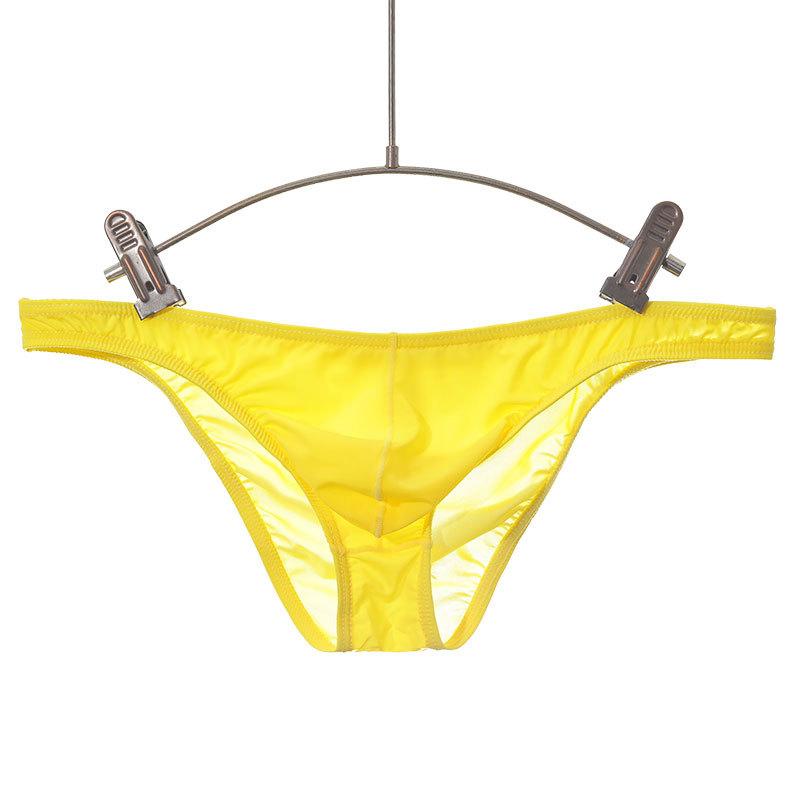 Men Erotic Underwear Pouch Seamless Panties Ice Silk Briefs Low Waist Underwear Ultra-thin Sexy
