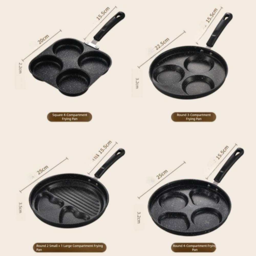 3/4 Hole Frying Pot Pan Non Stick Heart Shaped Pancake Steak Pan Breakfast Maker Cooking Egg Burger Pans Gas Induction Cooker