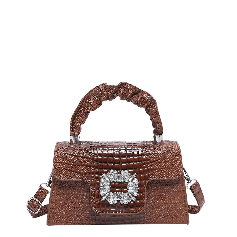 Сумка с высокой стоимостью, женская осенняя сумка с глянцевым крокодиловым узором, универсальная повседневная сумка-мессенджер через плечо, маленькая квадратная сумка