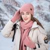 Women Hat Beanie Scarf Touchscreen Gloves Set Skull Cap Neck Warmer Gloves Set