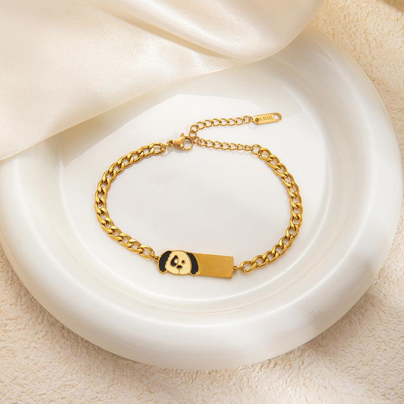 Браслет-жетон для щенка из нержавеющей стали: Стильные, креативные и универсальные украшения в стиле легкой роскоши