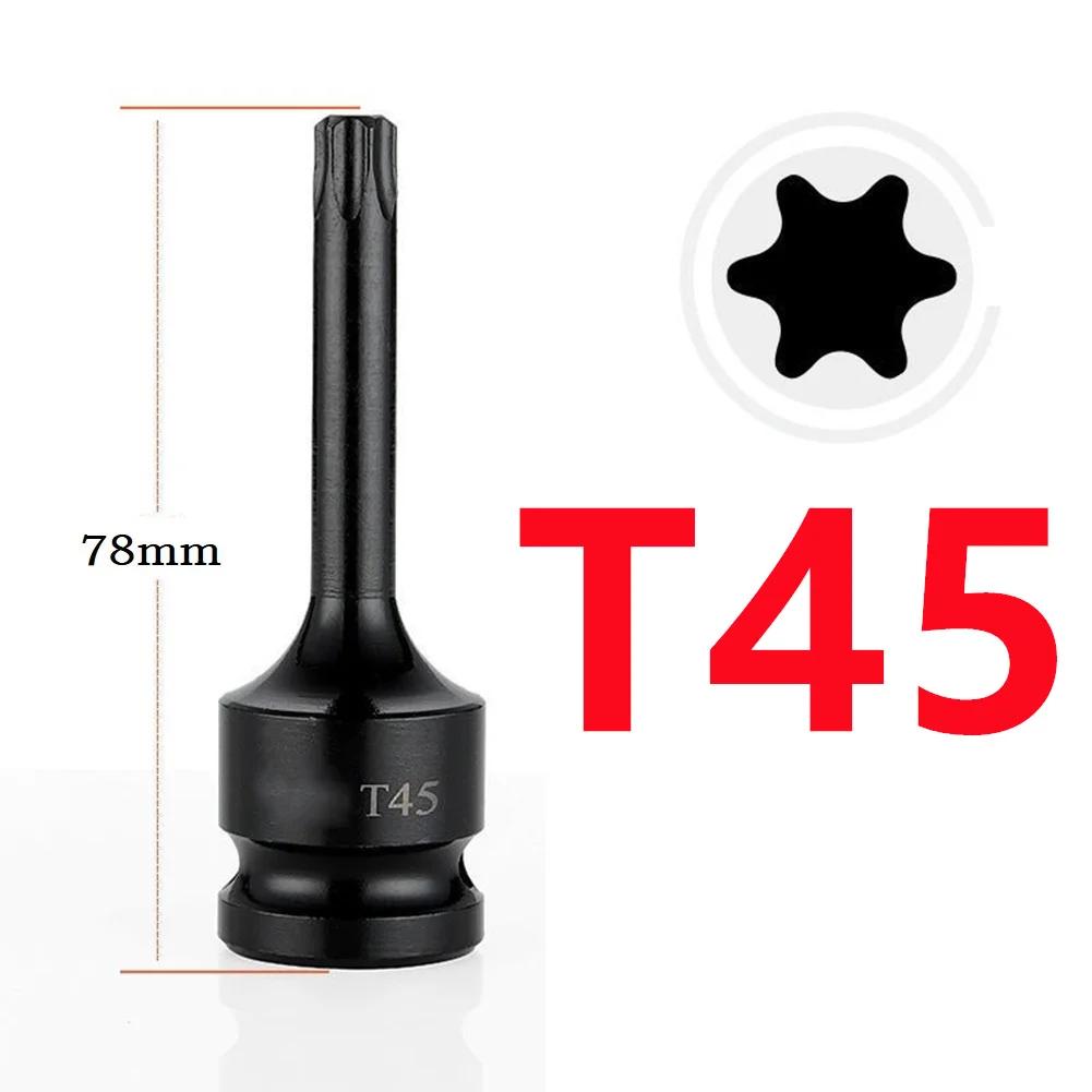 1 шт. Торцевые головки Torx 1/2 дюйма Адаптер-удлинитель для торцевой головки Отверточные биты Серия T20 T25 T27 T30 T35 T40 T45 T50 T55 T60 T70 T80