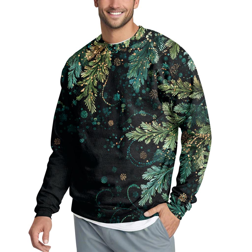 Мужской повседневный модный свитшот с принтом и круглым вырезом