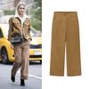 Женские брюки с широкими штанинами на осень и зиму, свободные брюки прямого кроя, повседневные брюки