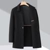 Двустороннее кашемировое пальто для мужчин, шерстяное пальто на осень и зиму для среднего возраста, ветровка с отворотами средней длины для папы
