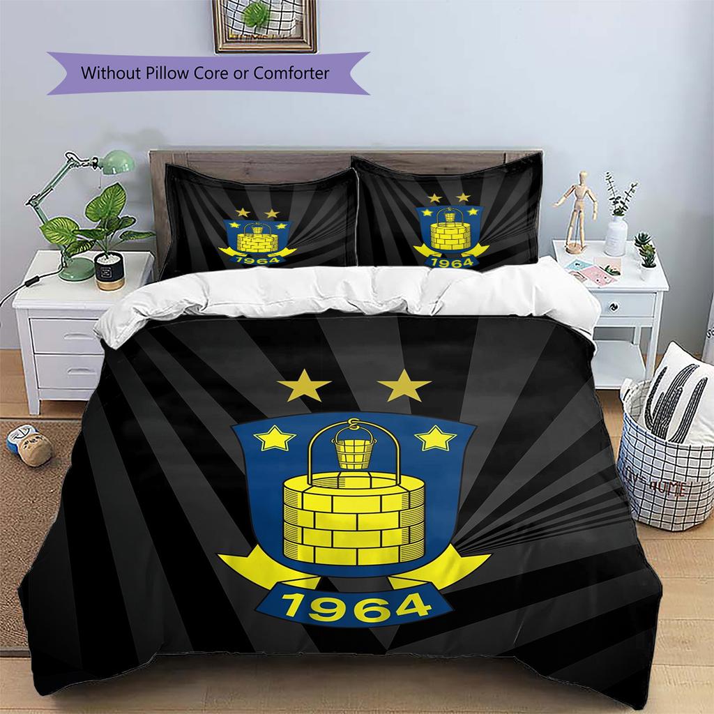 Brøndby IF Pattern Bedding Quilt Set Home Decoration Gift (1 * duvet cover + 2 * pillowcase without core)