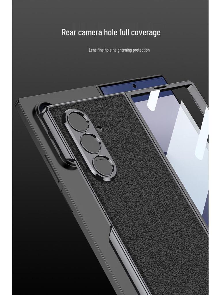 Однотонный гальванизированный кожаный чехол для Samsung Z Fold7