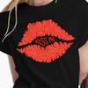 Футболки с принтом красных губ для женщин, модная клубная сексуальная футболка для губ, забавная летняя футболка с короткими рукавами, женская футболка