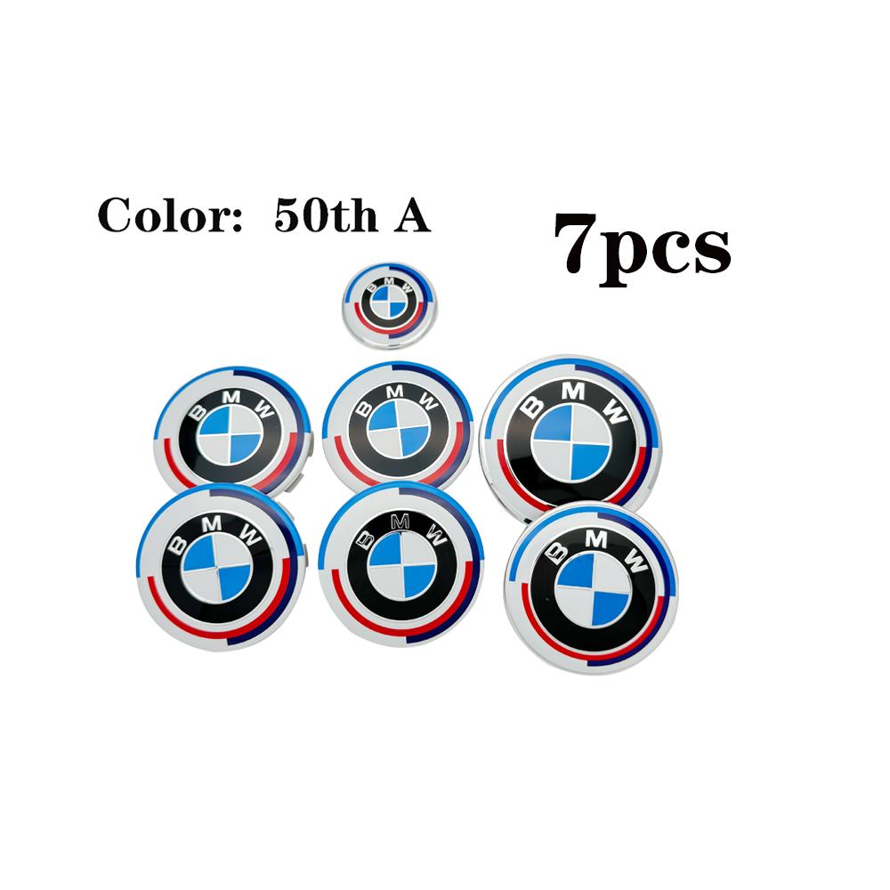 vtdfs3 7PCS ABS Car Hood Front Rear Trunk Emblem Badge For mini BMW 50th Anniversary E60 E93 E87 G01 G20 X3 X5 F30 F20 E36 E46 E53 E90