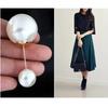 New Large Double Headed Pearl Insert Pin Collar Brooch One Line Breast Pin Cardigan Scarf Shawl Neck Brooch Fashion Jewelry