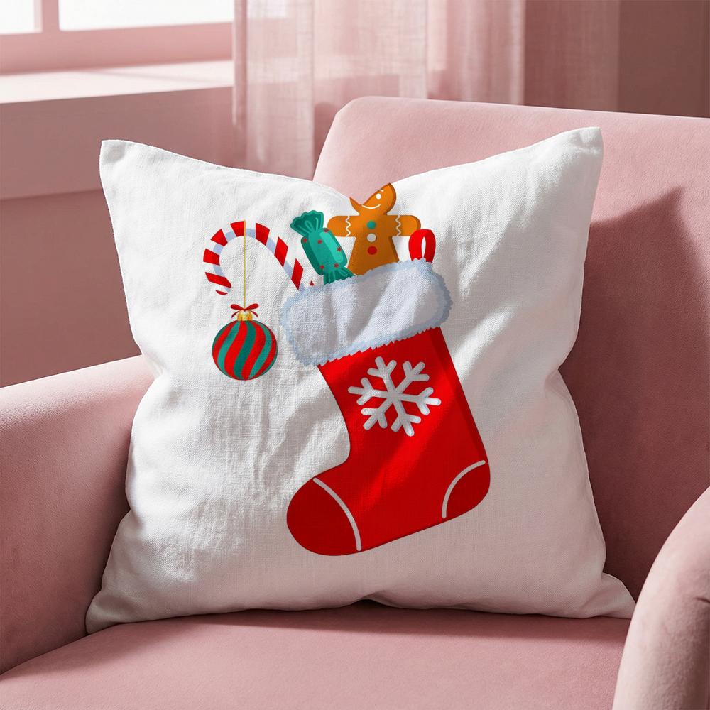 Красные носки Чехол на подушку 'С Рождеством' Многоцелевой чехол на подушку для дома и автомобиля - Двусторонний, Мягкий и прочный для повседневного использования