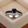Cubic Zirconia Finger Ring Black Transparent Irregular Geometry Finger Band Polished Party Wedding Ring Jewelry Accessory