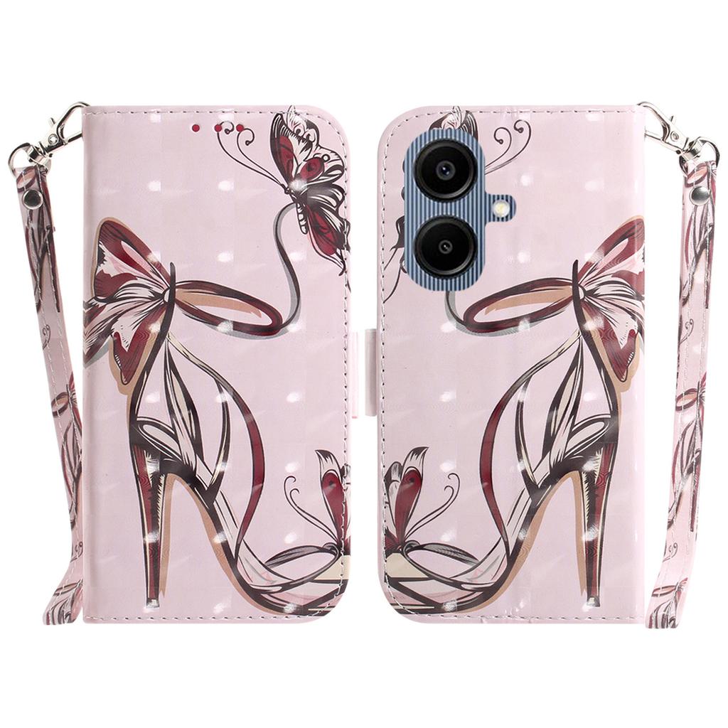 Для Samsung Galaxy A07 5G Чехол с рисунком Печать Кожаный кошелек Чехол для телефона с ремешком на запястье