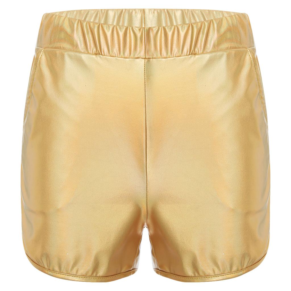 Мужские облегающие шорты с металлическим отливом и боковыми карманами для занятий йогой и мероприятий в ночном клубе