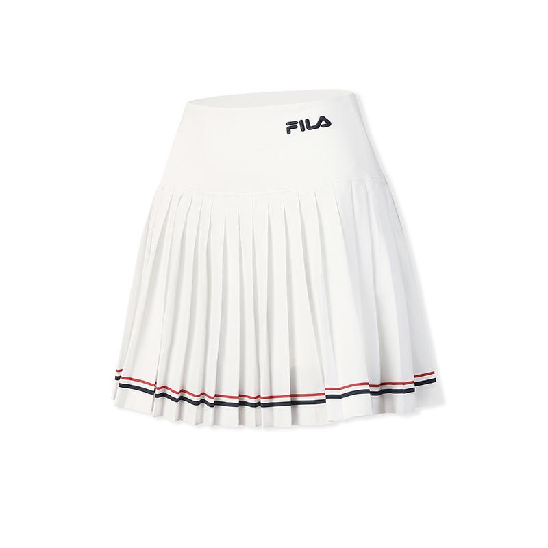 Fila Теннисная мода Простая Спортивная Универсальная Удобная Плиссированная Теннисная Юбка Женские юбки Облачно-белый A51W623301FWT