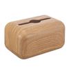 Tissue Box Cover Wood Grain Easy Refill Rectangular Stylish Elegant Napkin Box Holder for Desktop