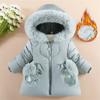 Baby Girls Padded Jackets Children Winter Thickened Down Coats Hooded Cotton Clothing Kids Fur Collar Trend Parkas