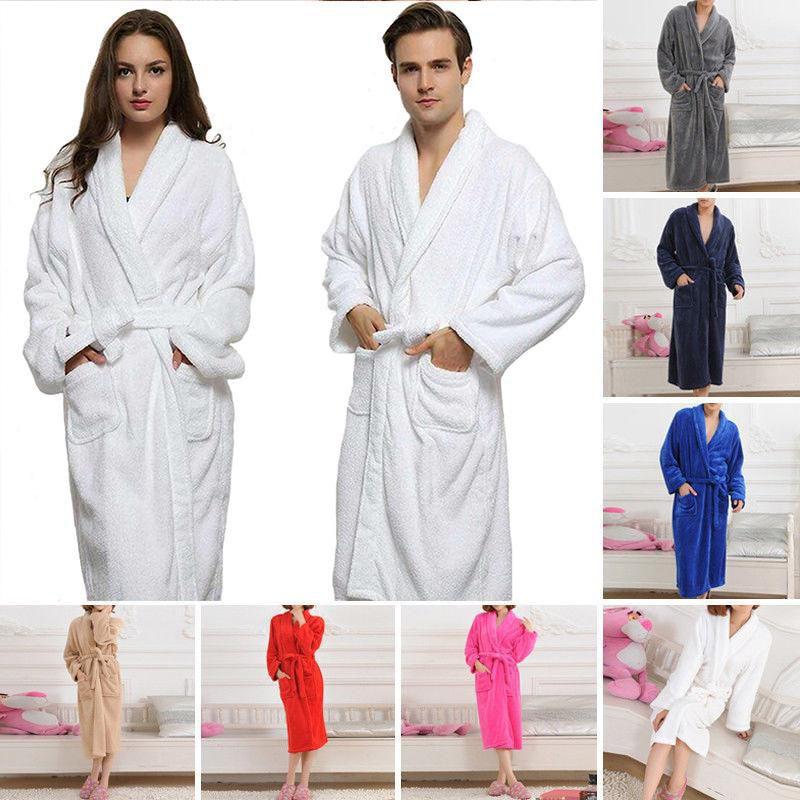 Elegant And Warm Bathrobe For Men And Women Cozy Flannel Winter Kimono