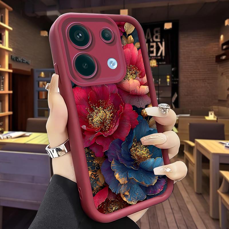 Цветочный TPU Чехол для Redmi Note 14 Pro Plus Note13 12 11 10 Note 13 Pro+ 12S 11S 10S 10Pro 9 8 Мягкий Силиконовый Ударопрочный Чехол