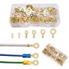 Brass Wire Connector Gold Ring Terminial Wire Connectors Lugs Cold-Pressed Copper Tab  Wire
