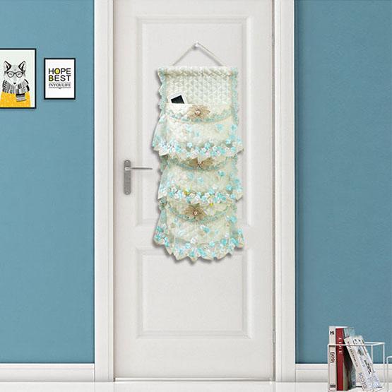 Винтажная кружевная подвесная сумка для хранения, настенная подвесная сумка для хранения на двери, задняя сумка для хранения с вышивкой, гардероб, сумка для хранения туалетной ткани