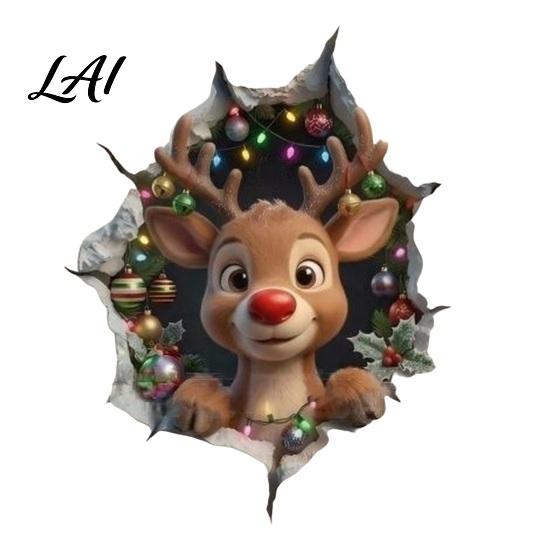 3D Christmas Decor Wall Stickers Holiday Decals for Living Room Bedroom And Party Decor Removable PVC Festive Art Home Entrance Classroom Office