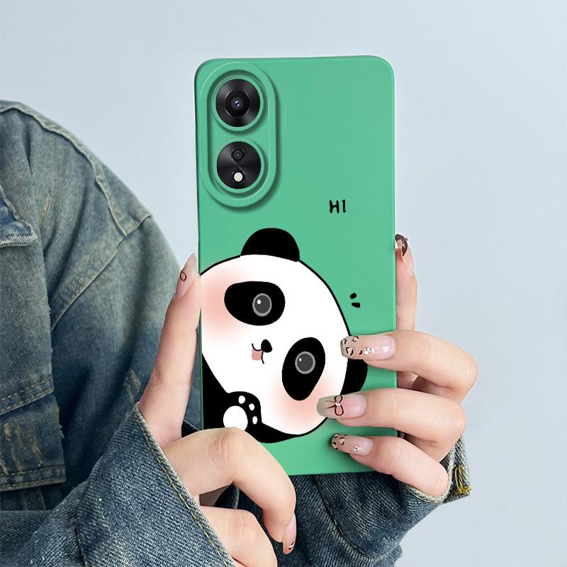 Чехол для телефона OPPO A78 4G CPH2565 Мягкий силикон Милый панда Цветок Мальчики Девочки Расписная оболочка Funda Защитный корпус Coque