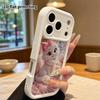 Phone Case: 2D flat design suitable for iPhone 18, 17, 16, 15, 14, 13 Pro stepped protective case, little white cat by the winter window, Christmas an